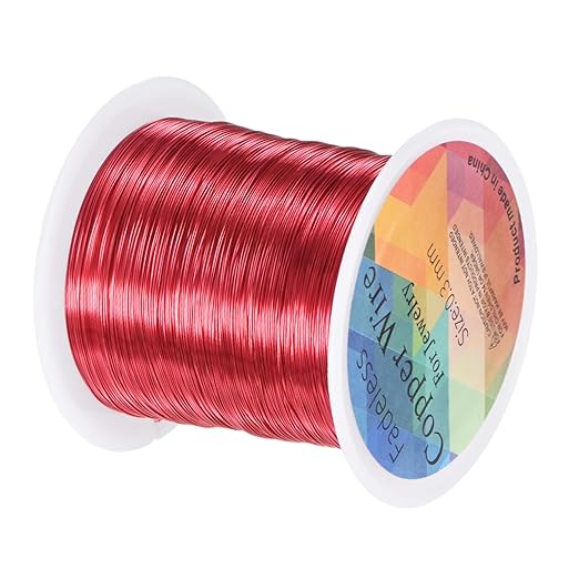 0.3mm Jewelry Wire, 28 Gauge 328FT Craft Wire Copper Beading Wire for Jewelry Making/Planting/Weaving/DIY Crafting, Soft Metal Wires [100M, Red]