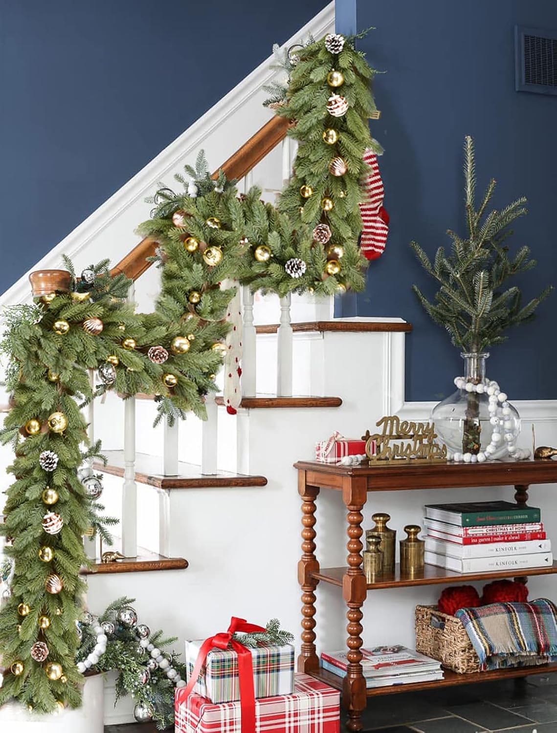 6ft christmas garland, artificial pine garland holiday decor showing dimensions