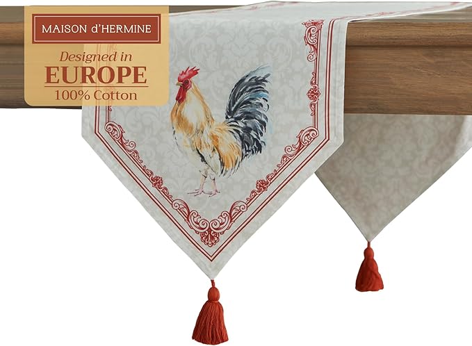 Maison d' Hermine Table runner 100% Cotton Double Layer Table Runners 108 inches long Decorative for Home Kitchen Dining Party Baby Shower Wedding Bridal Shower Spring Summer (Campagne, 14.50" x 108")