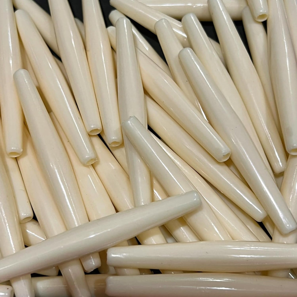 3" (three inch) hair pipe choker beads white, main product view