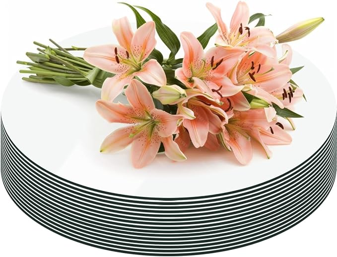 Round Mirror Centerpieces, Acrylic Circular Plates for Table Decoration, 15 Pack, Wedding Party Decor, Candle Tray (10inch)