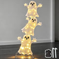 halloween decorations lighted 3 stacked ghosts, freestanding led, main product view
