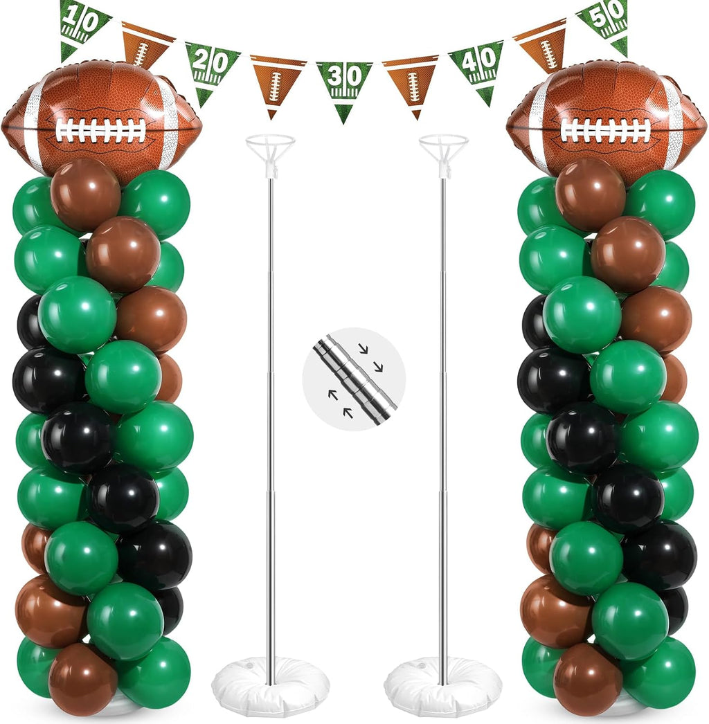 yalikop 2 sets football party balloon column stand, main product view