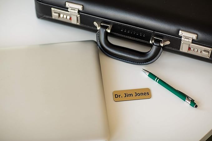Custom Engraved Name Tag Badges – Personalized Identification with Pin or Magnetic Backing, 1 Inch x 3 Inches, Pink/White