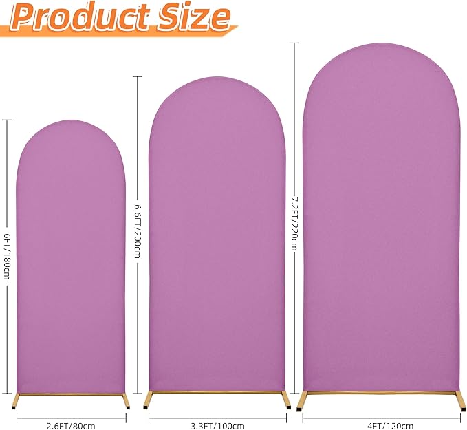 Wedding Arch Cover 7.2FT 6.6FT 6FT Arch Backdrop Cover Spandex Fitted Arch Cover for Round Top Chiara Backdrop Stand Covers for Wedding Birthday Party Baby Shower Banquet Ceremony Decoration