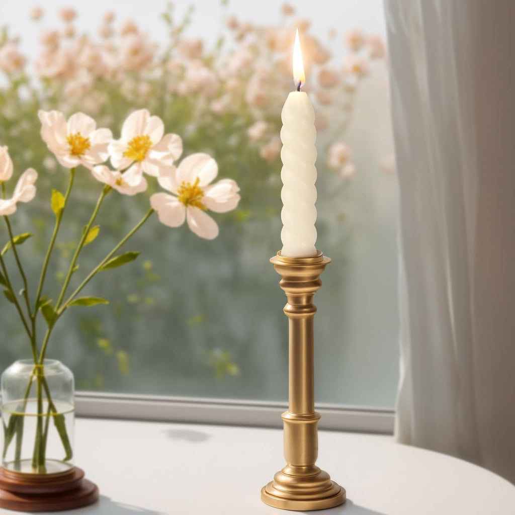 5 Inch Spirat Tapared Candles 10 Pack,0.78" Diameter Ivory Naturel Bee Candles Candlestick,7 Hours Long Lasting Smokeless and Unscented for Home Decoration