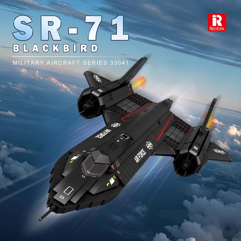 reobrix sr-71 blackbird building set, 1775 pcs military, side view