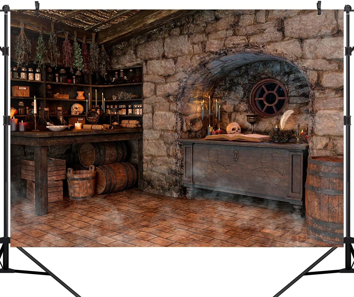 Halloween Magic Photography Backdrop Witch's Kitchen Themed Spooky Retro ...