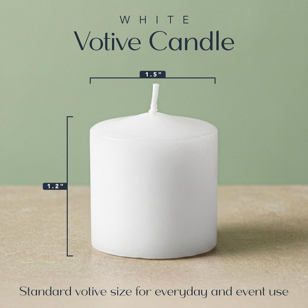 Royal Imports White Votive Candles Unscented Candles for Wedding Centerpieces Pack of 72 Dripless Wax for Parties, Aromatherapy, Devotional, Home Décor, Spas & Holiday Gifts