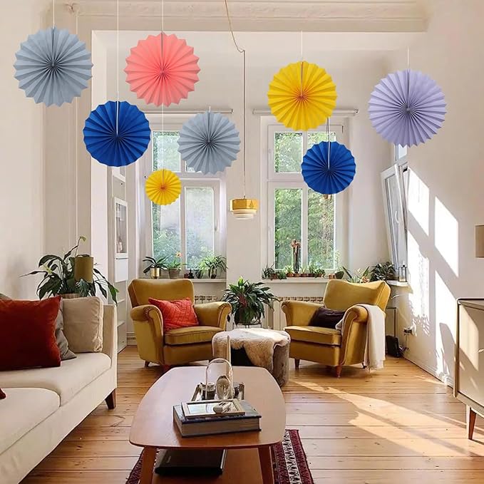 Gray Party Decorations,Wedding Decorations for Party Events Accessories,Anniversary Decorations,Birthday Decorations for Men,12in Hanging Paper Fans 30 Color DIY Set(Gray)