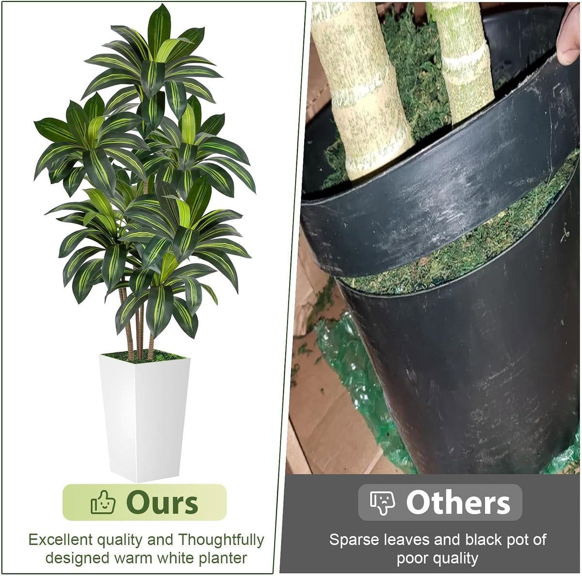 Artificial Dracaena Tree 5FT Tall, Faux Dracaena Tree Indoor, Fake Yucca Plan...
