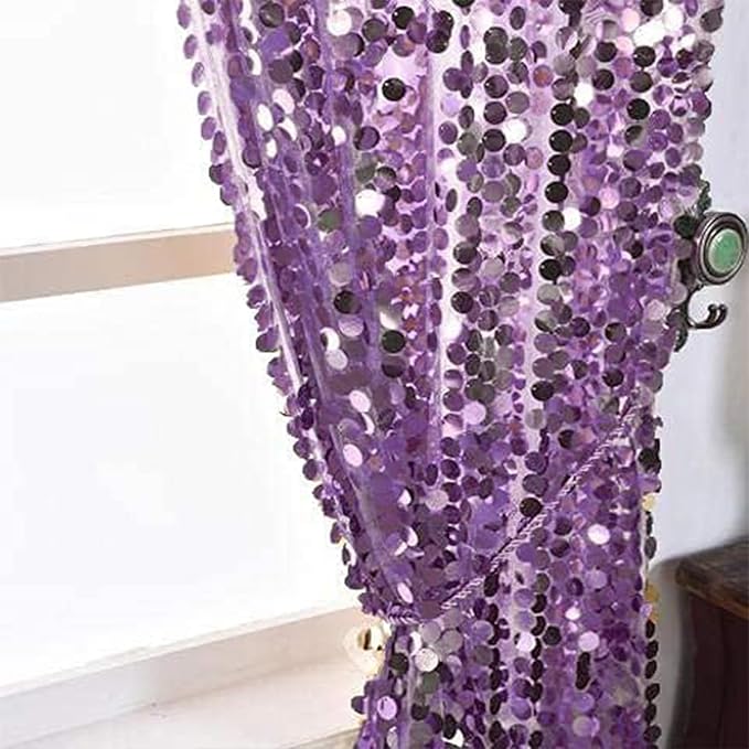 9x9FT Big Sequin Purple Backdrop Curtains, Sequin Photo Backdrop Payette Backdrop Curtain Panels, Shimmer Fabric Photography Backdrop for Wedding Party Christmas Decoration