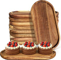 acacia wood serving trays with white wood pattern, main product view