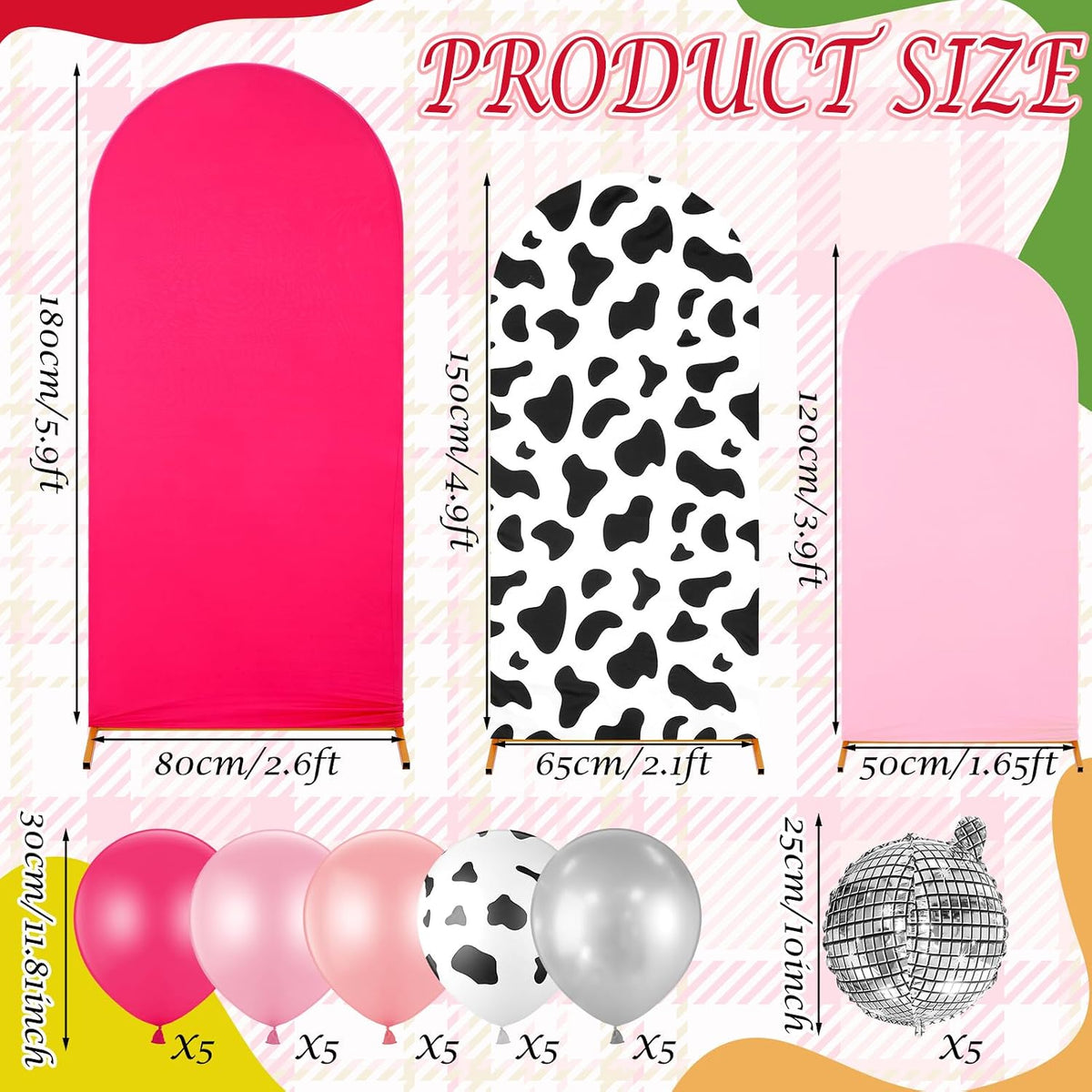 foilswirl 34 pieces disco cowgirl party decorations cowgirl, side view