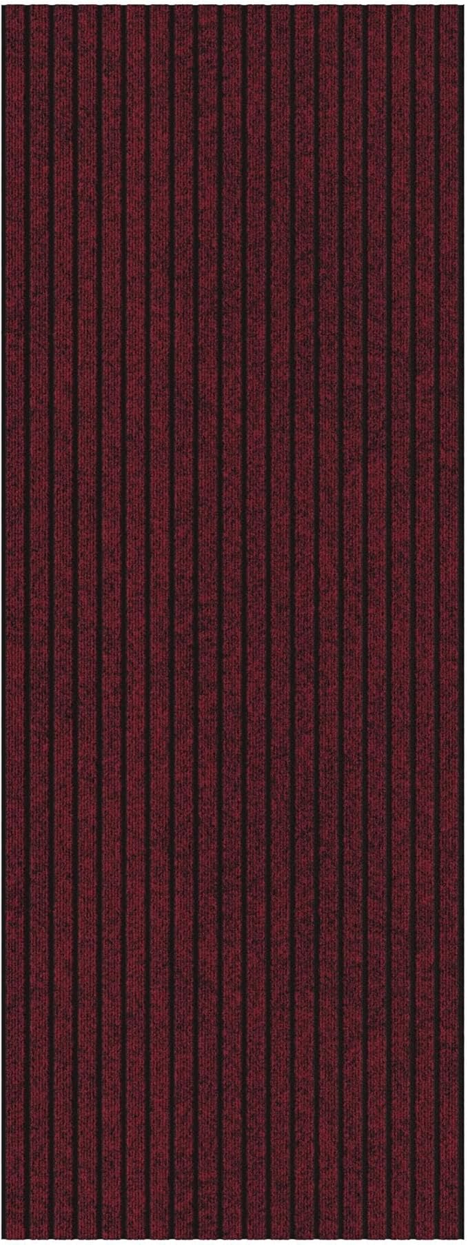 Ottomanson 2' x 8' Hallway Runner with Scraper Pile - Extra Durable Non-Slip Rug Mat for Indoor & Outdoor Use - Ideal for Kitchen, Entryway, Patio & Garage - High-Traffic Carpet, Red