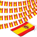 Spain String Flag Pennant Banner, Small Mini Spanish Flags Bunting Banner, National Country Decoration for School, Party, Sports Events, Patriotic Festival, 33 Feet 30 Flags