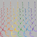 36 Pcs Rainbow Hanging Swirl Decorations Colorful Felt Swirl Streamer Spiral Ceiling Decorations Garland for Birthday Wedding Bridal Shower Baby Shower Carnival Fiesta Festival Party Supplies
