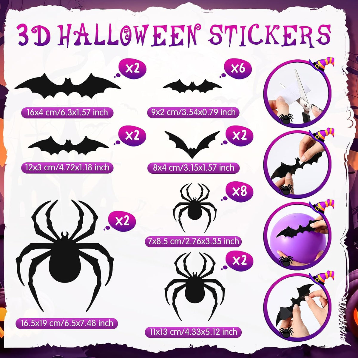 kasyat 2 sets halloween balloon column kit, witch, side view