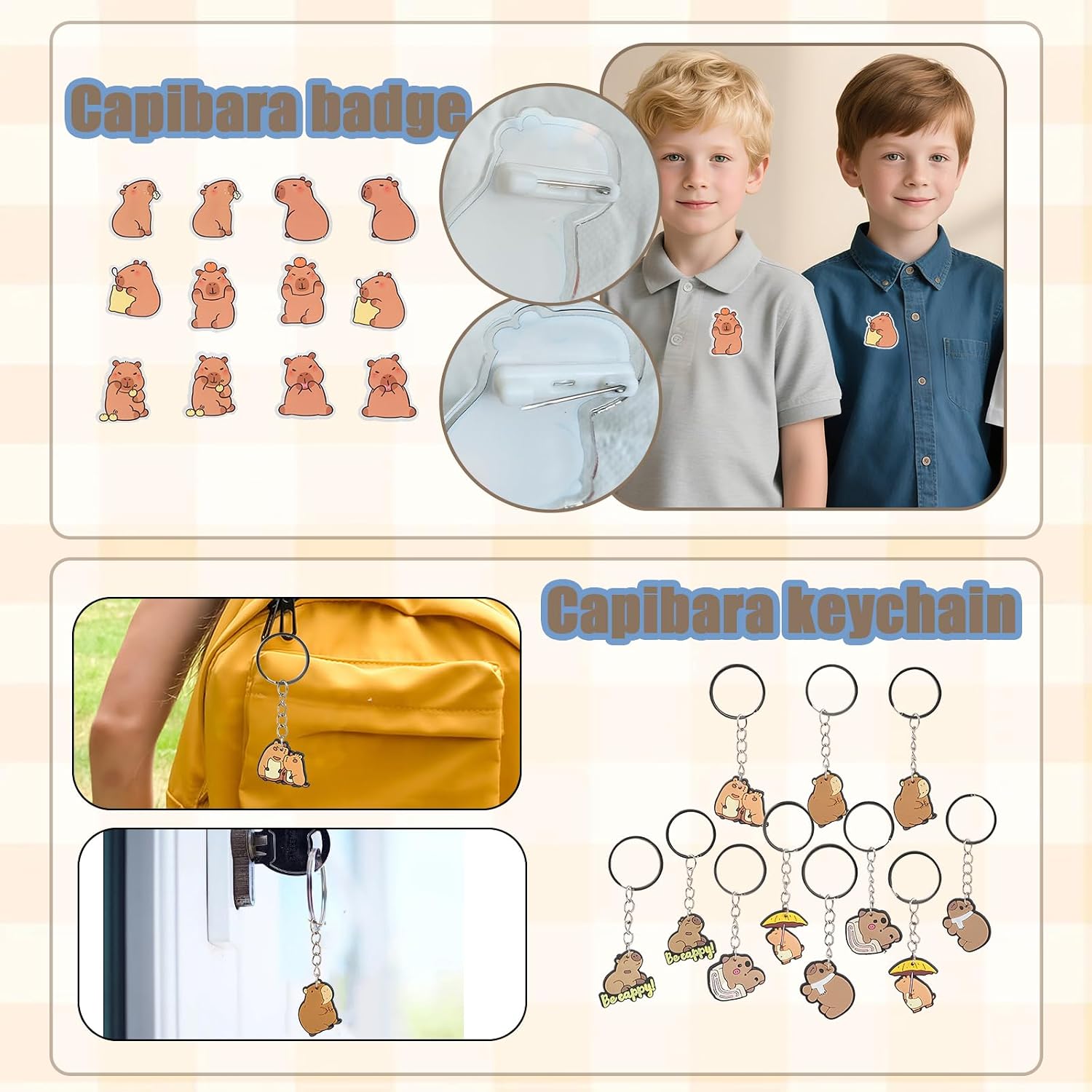 158 PCS Capybara Party Favors,Birthday Supplies, Team Gifts, Classroom Gift Rewards,Suitable Capybara Party Favors for 12, Capybara-Themed Decorations (Capybara)