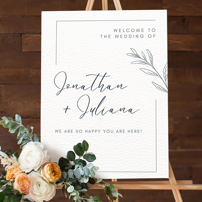 Custom Wedding Welcome Sign for Bridal Party, Engagement, Personalized Welcome to our Weddings Poster, Canvas, Wooden, Unique Reception Signs for Bride & Groom, Celebration Decor