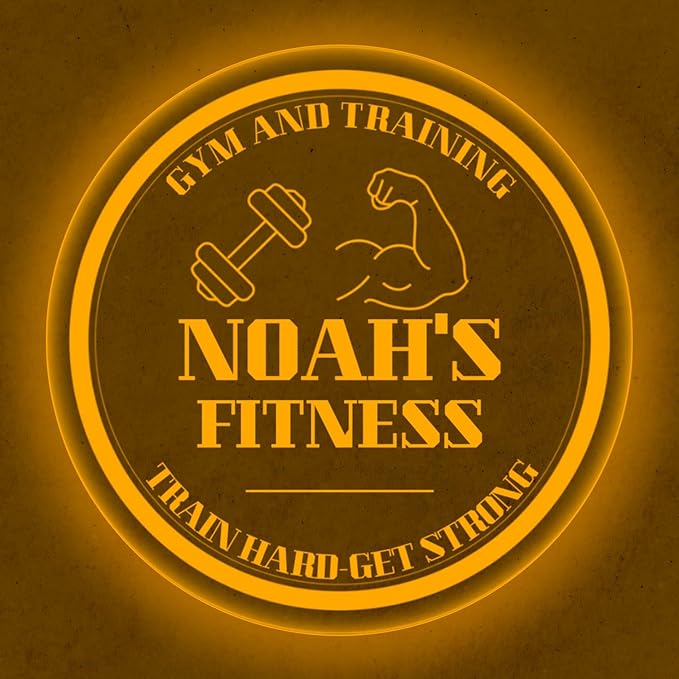 Custom Gym LED Sign – Personalized Color Changing Acrylic Wall Decor for Home Gym, Workout Room, or Man Cave (Gym, 16 INCHES)