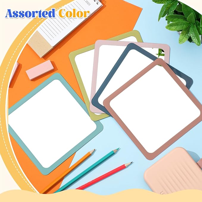 Dandat 10 Pcs Small Mirrors for Kids 6 x 6 Inch Square Shatter Proof Reflector Toddler Glass Plastic Reflector for Classroom DIY Craft Preschool Facial Expression (Gray Colors)
