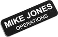 Custom Engraved Name Tag Badges – Personalized Identification with Pin or Magnetic Backing, 1 Inch x 3 Inches, Black/White