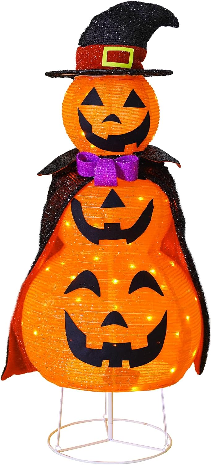 3ft light up halloween collapsible pumpkin decorations outdoor, main product view