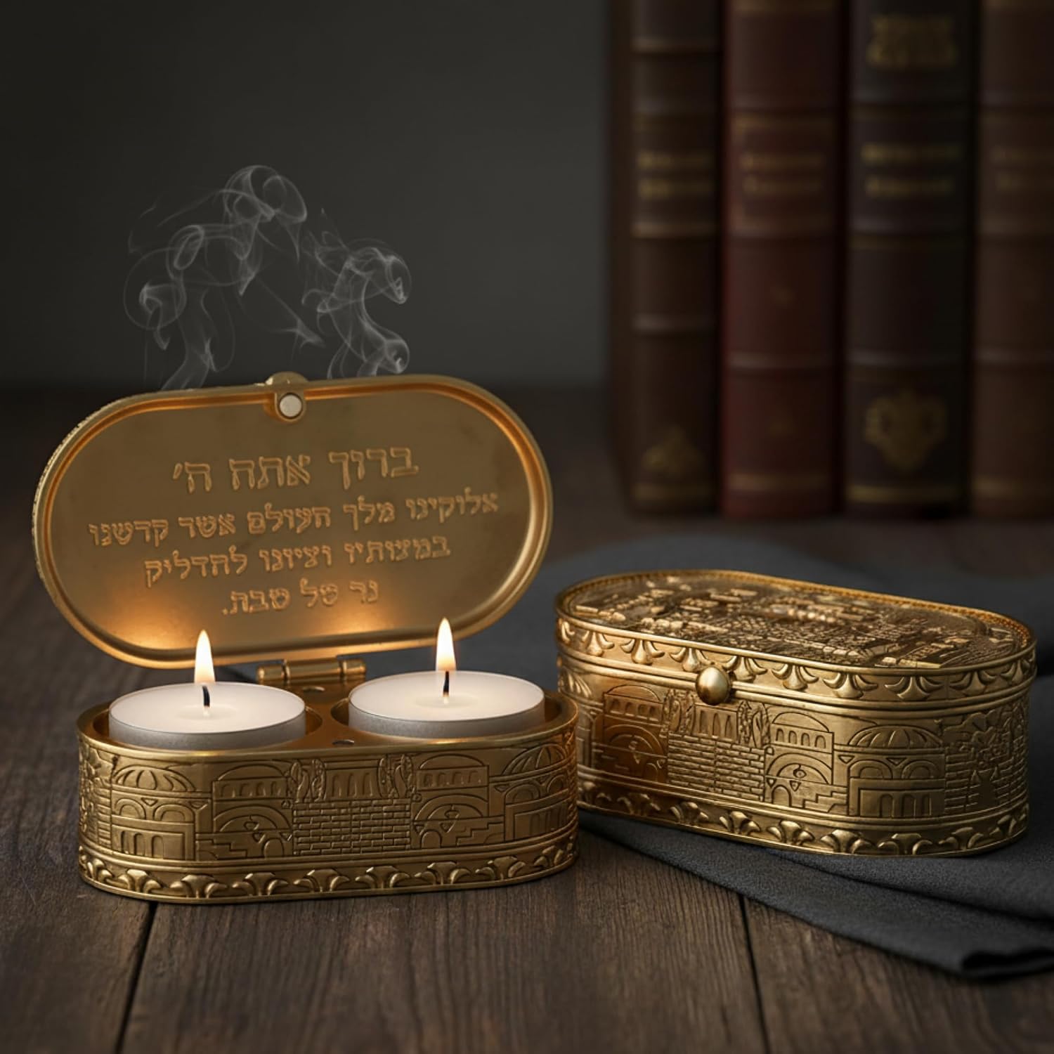 Metal Travel Size Candlesticks with Cover 1.6 * 3.5 Inch Jewish Shabbat Metal Travel Candle Holders…