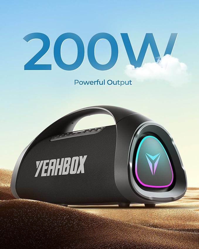 Sonic Boom MAX 300W Max Large Bluetooth Speaker Loud, Massive Bass, IPX66 Waterproof Party Portable Speaker with Subwoofer/EQ/Fast Charge, Outdoor Wireless Speakers