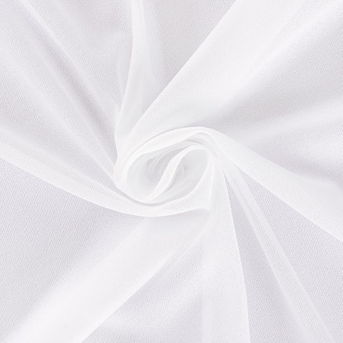 White Wedding Arch Draping Fabric 4 Panels 29" x 20 FT White Drapes for Backdrop Sheer Curtains Wedding Drapes for Romantic Bridal Baby Shower Ceremony Birthday Party Fall Outdoor Events