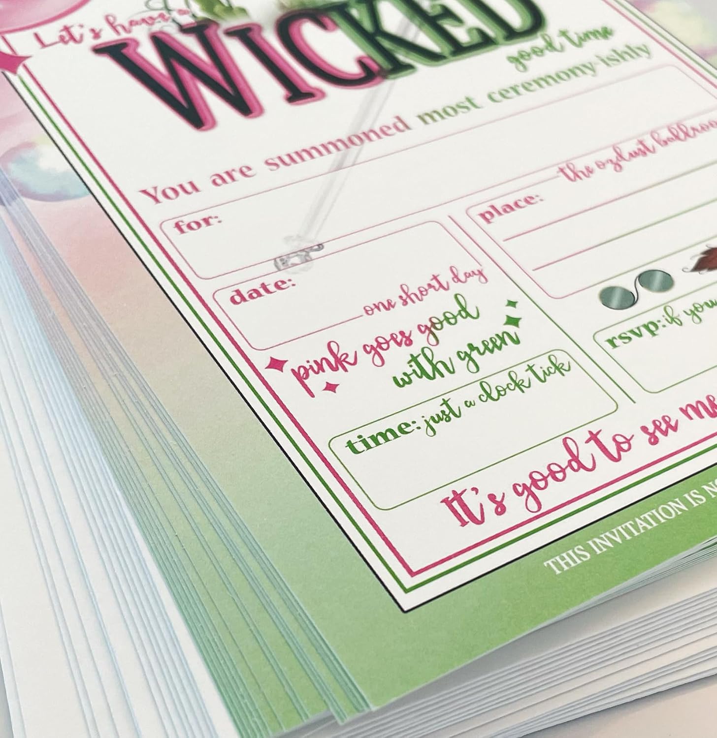 Baby Fresh Designs Let's Have a Wicked Good Time - Birthday Invitations - Viewing Party Invites - Set of 15 with envelopes