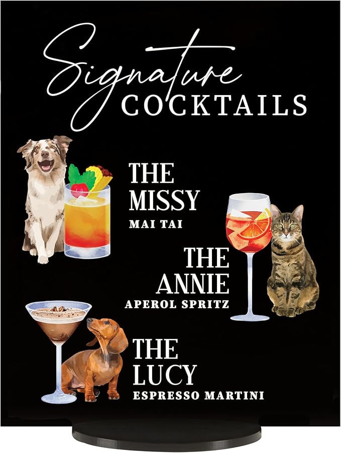 Pet Signature Drink Wedding Signs
