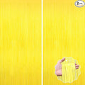 Yellow Tinsel Foil Fringe Curtains Backdrops,2Pack Door Streamers Photo Booth Backdrop for Birthday Party, Tinsel Curtain Backdrop for Baby Shower Bachelorette Christmas Party Decorations. Disco Decor
