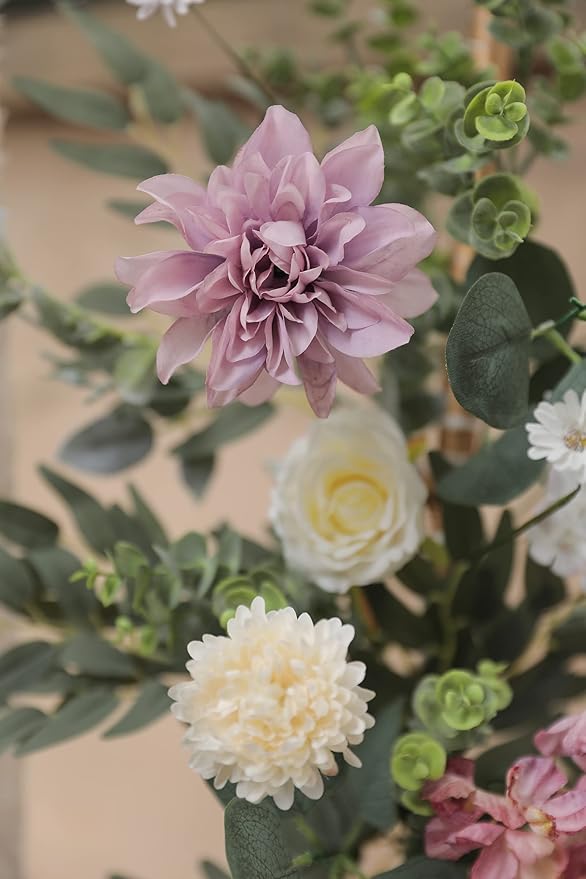 Serra Flora Artificial Flowers Combo Box Set Faux Flowers Bulk Flower Leaf with Stems Arrangements for DIY Wedding Bouquets Party Table Centerpieces Home Decorations Indoor Outdoor
