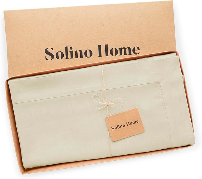 Solino Home Linen Tablecloth for Rectangle Tables 60 x 120 Inch - 100% Pure Linen Birch Table Cloth - Fete, Machine Washable Cloth Tablecloth for Fall, Autumn, Thanksgiving