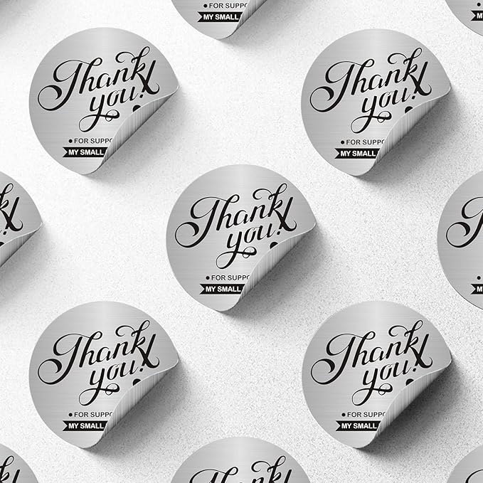 Custom Logo Stickers for Business, Personalised Logo Labels, Waterproof, Perfect for Branding & Packaging (Brushed Silver)
