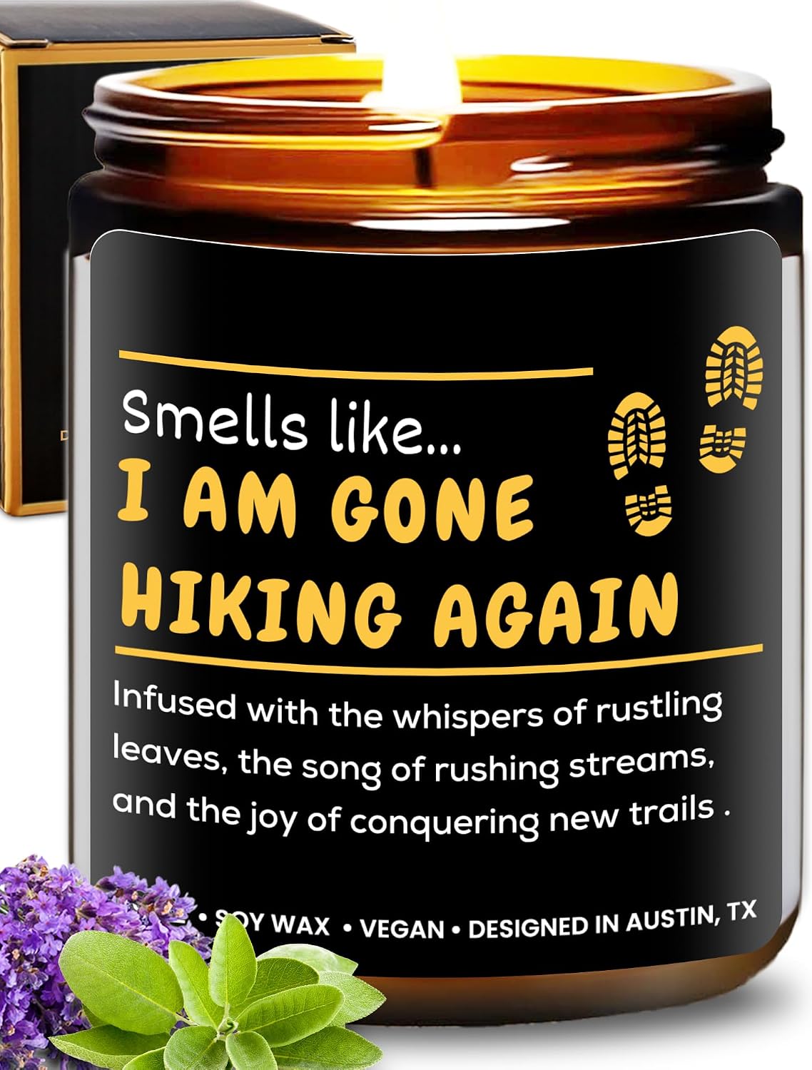 Hiking Candle, Best Hiking Candle for Men & Women, Unique Hiker Gift for Him or Her, Cool Present for Hikers, Nature Lover Presents, Ideal Birthday Present, Christmas, and Gift-Ready