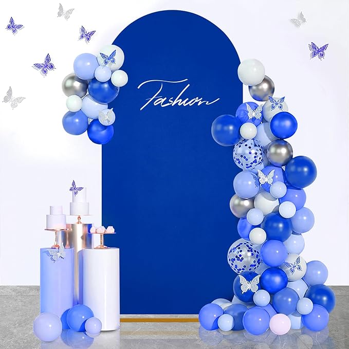 SoarDream Navy Blue Spandex Arch Cover 6FT Wedding Arch Backdrop Cover Stretchy Backdrop Chiara Wall Arch Stand Cover for Wedding Birthday Balloon Decorations- Ideal for Balloon Arches