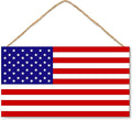 American Flag Door Hanging Sign，Farmhouse Patriotism Artwork Decorations Signs, Framed Indoor Outdoor Decorative Art Ornament for July 4th Independence Day, New Year, Holiday Party, Birthday