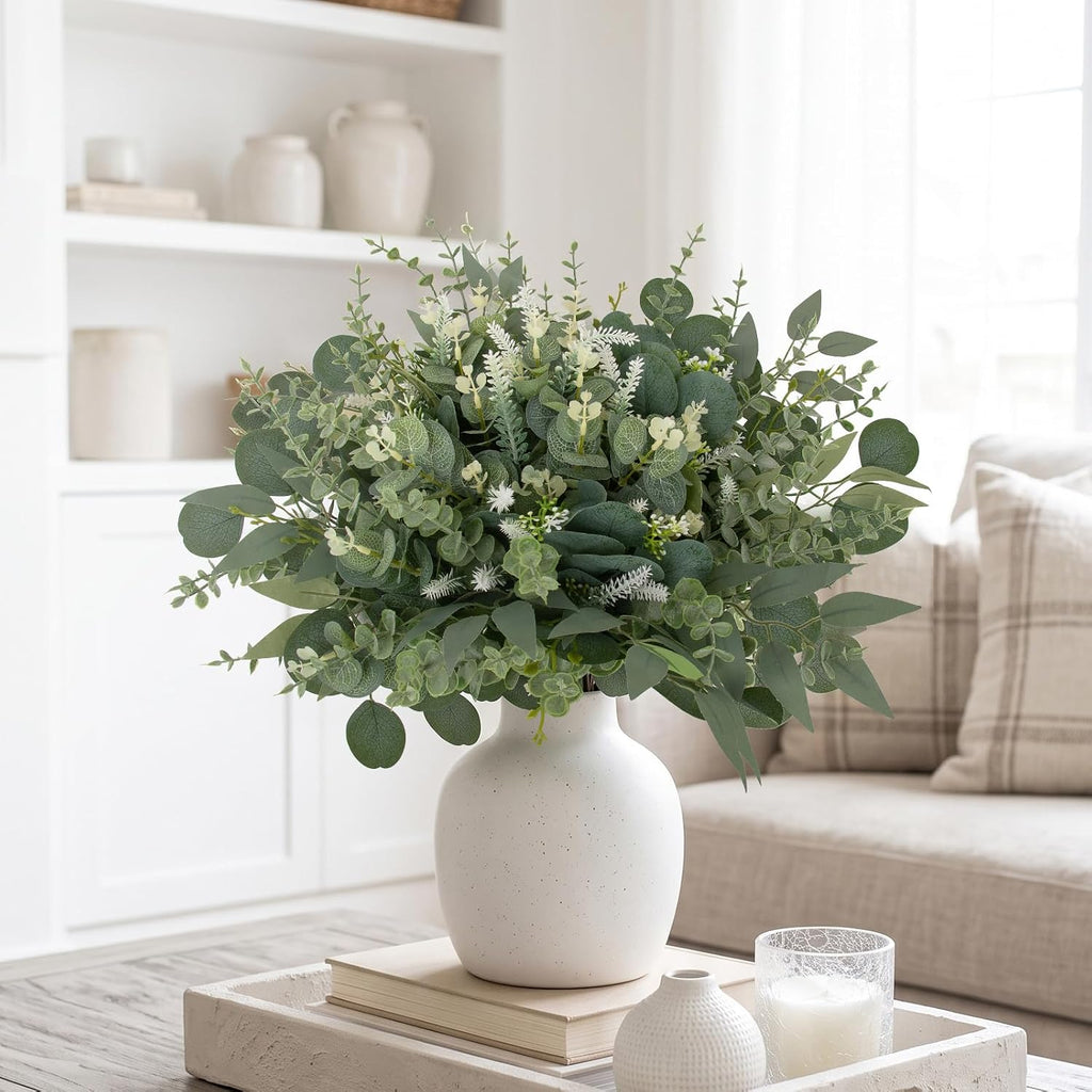 rowfad 135 pcs artificial eucalyptus stems, mixed greenery, main product view