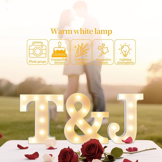 LED Marquee Light Up Letters Sign - Lighted Letters Alphabet for Birthday, Graduation, Bar Wall & Table Party Decor, Wedding Anniversary and Christmas Decorations, Letter D