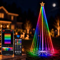 9ft outdoor christmas tree with lights, smart rgbw, main product view