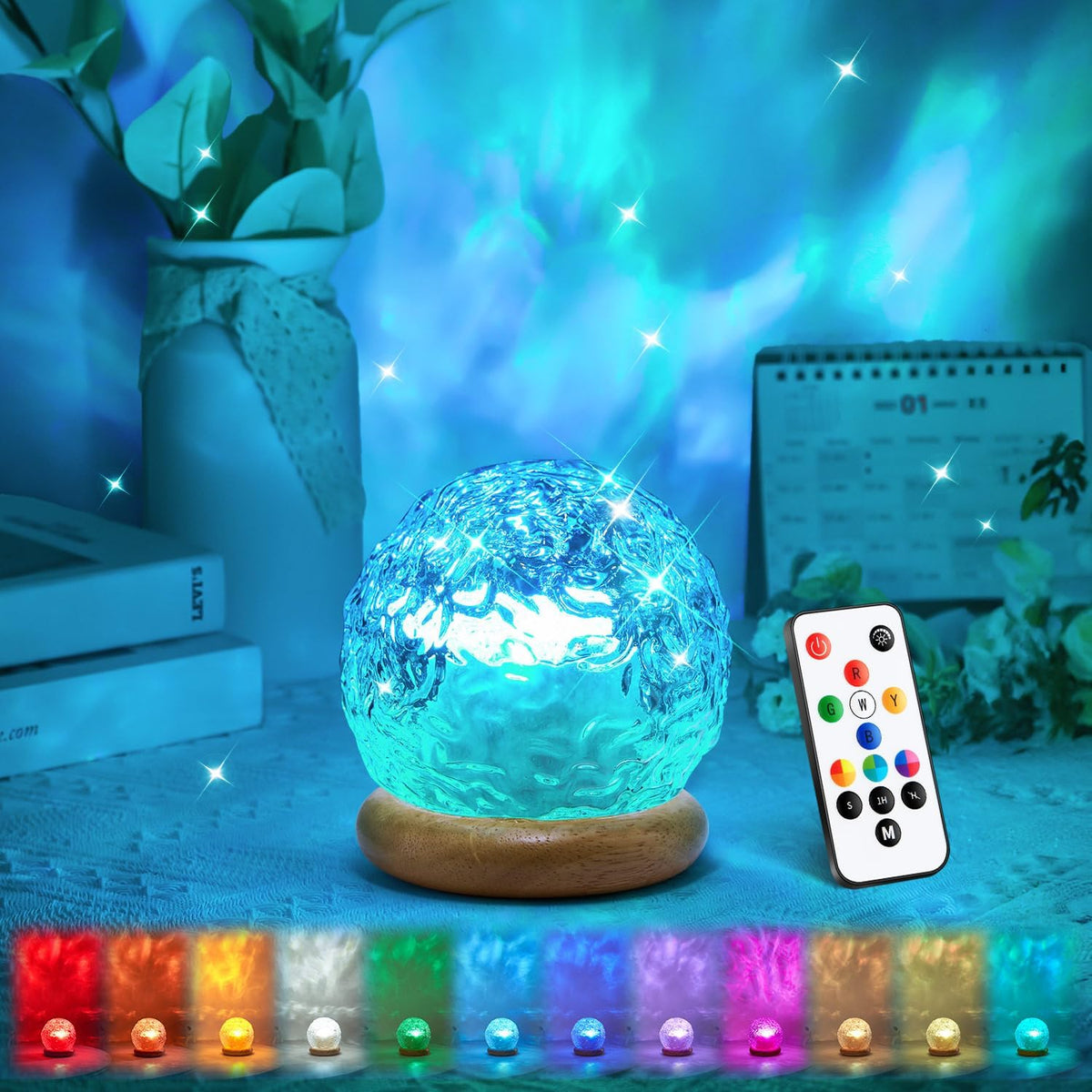 one fire ocean projector for bedroom,18-color led mood, main product view
