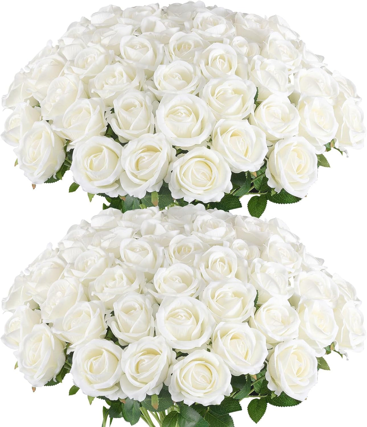 hananona 50 pcs artificial roses, realistic silk flowers, main product view