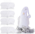 Sratte Christmas Angel Gnomes Treetop 23 Inch White and Silver Gnome Tree Topper and 24 Pcs 4.72 x 4.6 Inch Angel Feather Ornament Plush Christmas Tree Mantel Table Decorations for Xmas Winter Holiday