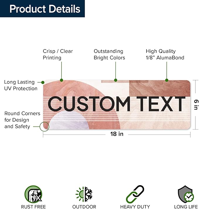 Custom Sign, Custom Street Sign, 11 Font Colors, 13 Font Styles, 4 Hole Options, 22 Sizes, 6x18 Inches, Rust Free DiBound, Fade Resistant, Made in USA by My Sign Center (Mid-Century Modern 2)