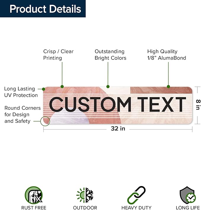 Custom Sign, Custom Street Sign, 11 Font Colors, 13 Font Styles, 4 Hole Options, 22 Sizes, 8x32 Inches, Rust Free DiBound, Fade Resistant, Made in USA by My Sign Center (Mid-Century Modern 1)