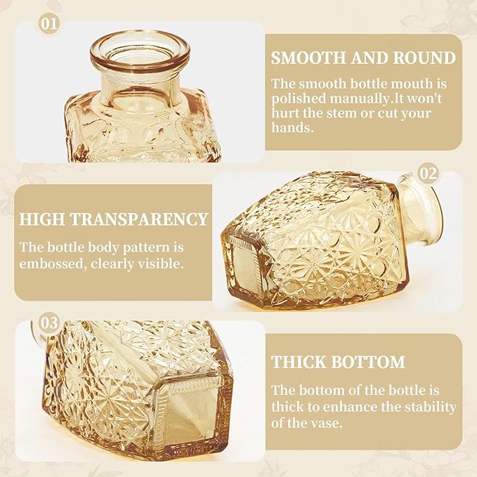 Mini Bud Vases As Wedding Centerpieces for Tables,Clear Bud Vases for Flowers,Small Flower Vases Suitable for Birthday Party,Anniversary,Wedding Reception,Baby Shower (Gold, 12PCS)