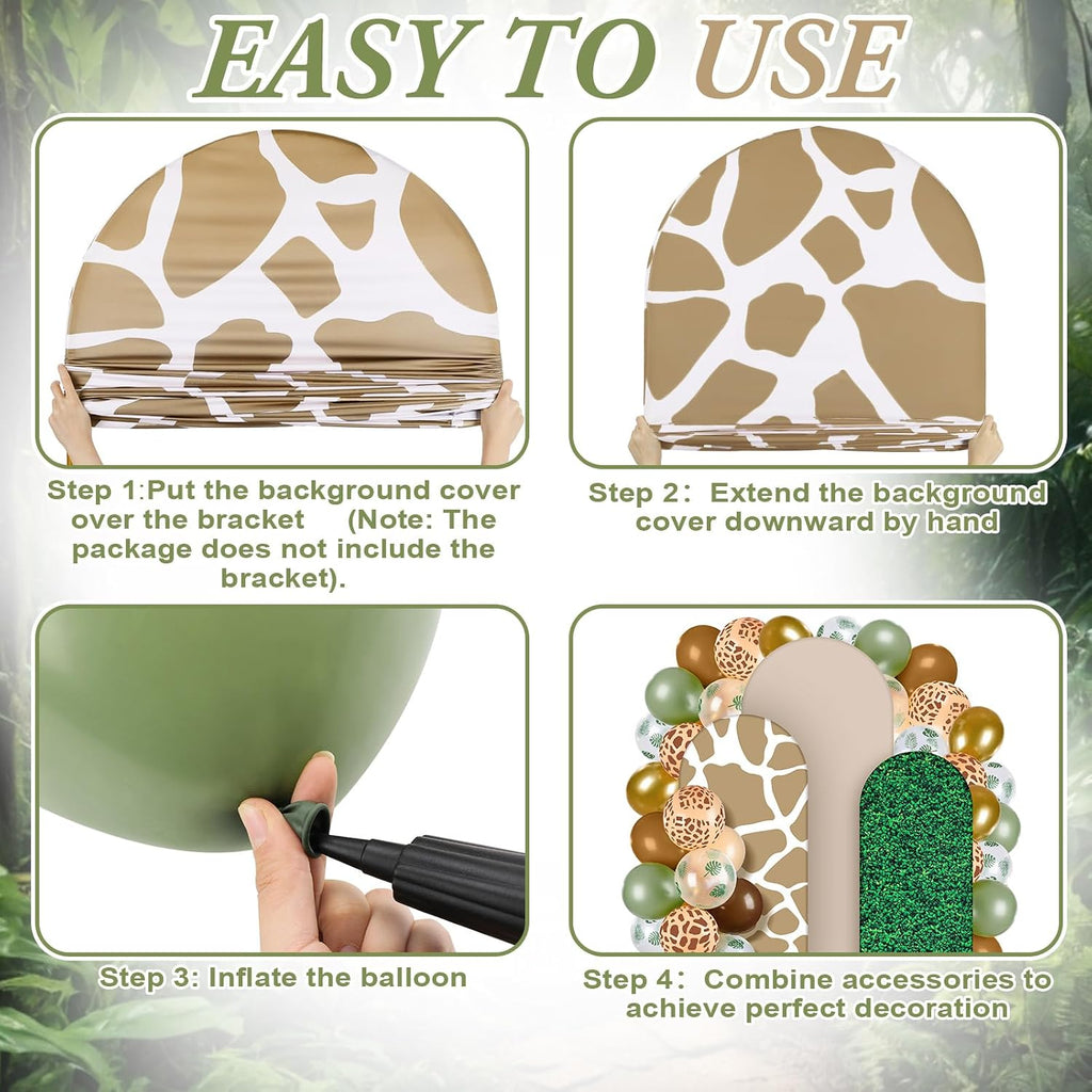 foilswirl 34 pcs jungle party decor 4ft 5ft on a desk or shelf